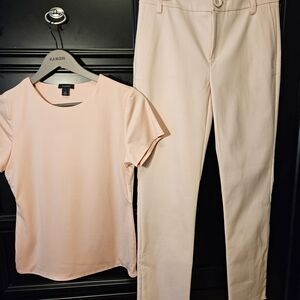 CAbi Grace Trouser and Halogen Light Pink Top Set - Womens Size 4